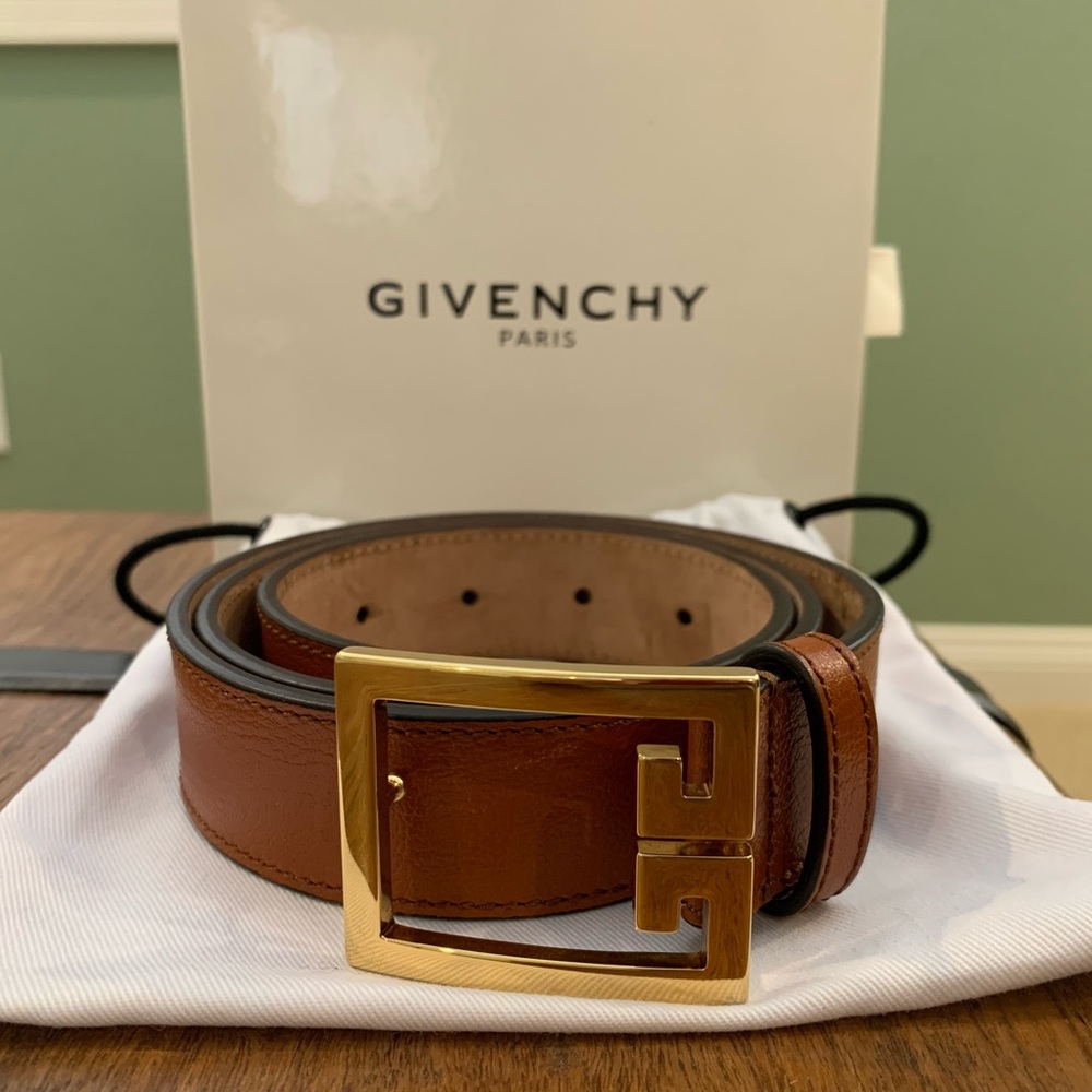 Givenchy GV3 Brown Belt Gold Hardware Size 80